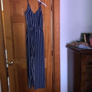 Woman’s blue jumpsuit